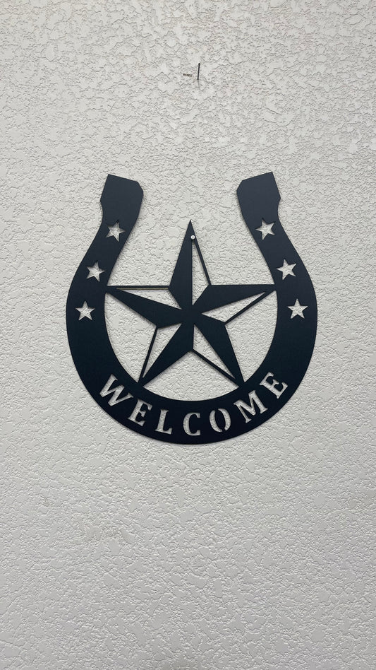 Horseshoe Welcome Sign